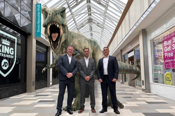 T Rex with business people