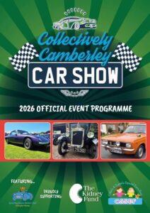 2026 Collectively Camberley Car Show programme front cover